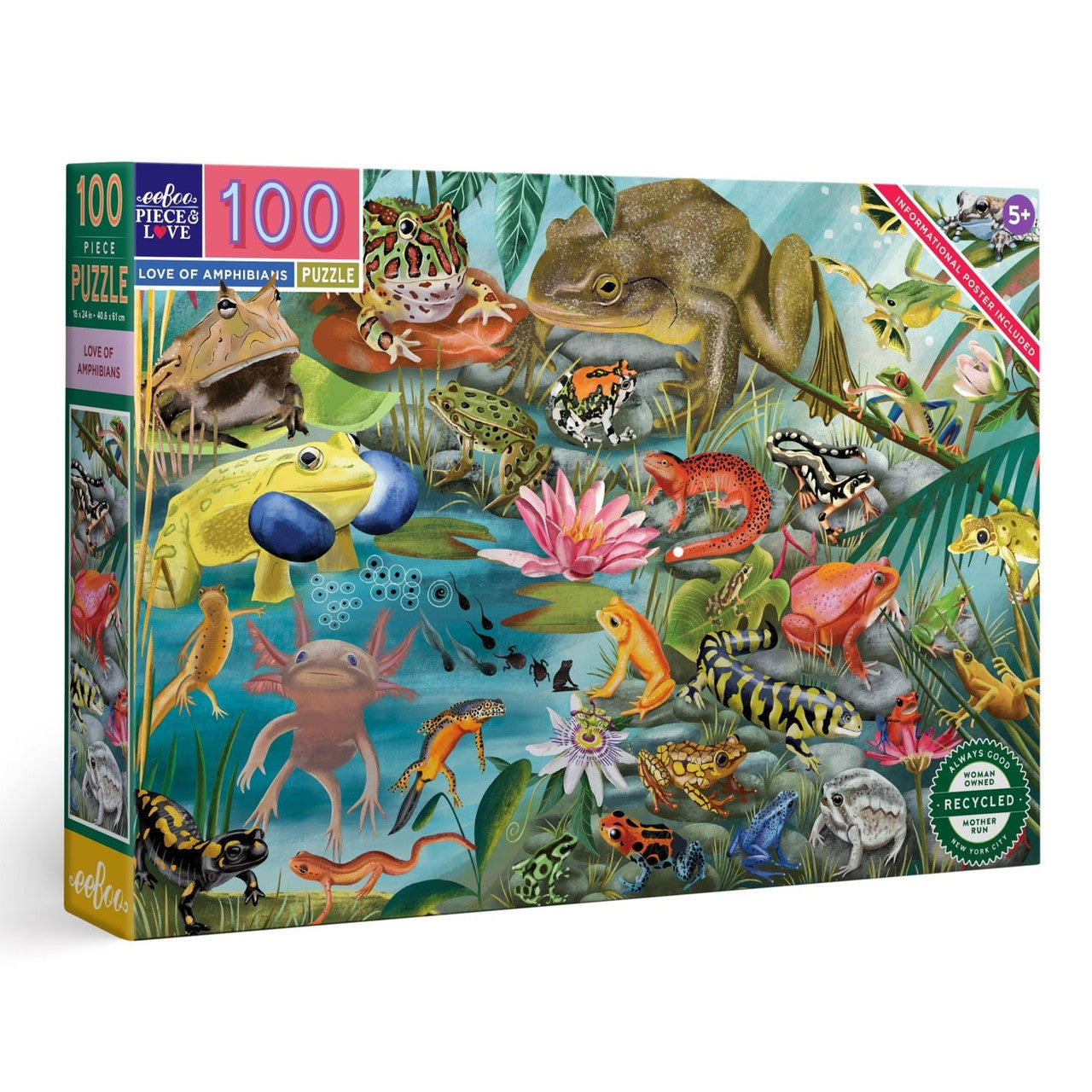 eeBoo 100pc - Love of Amphibians Puzzle