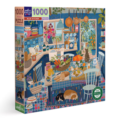 eeBoo 1000pc - Blue Kitchen Puzzle