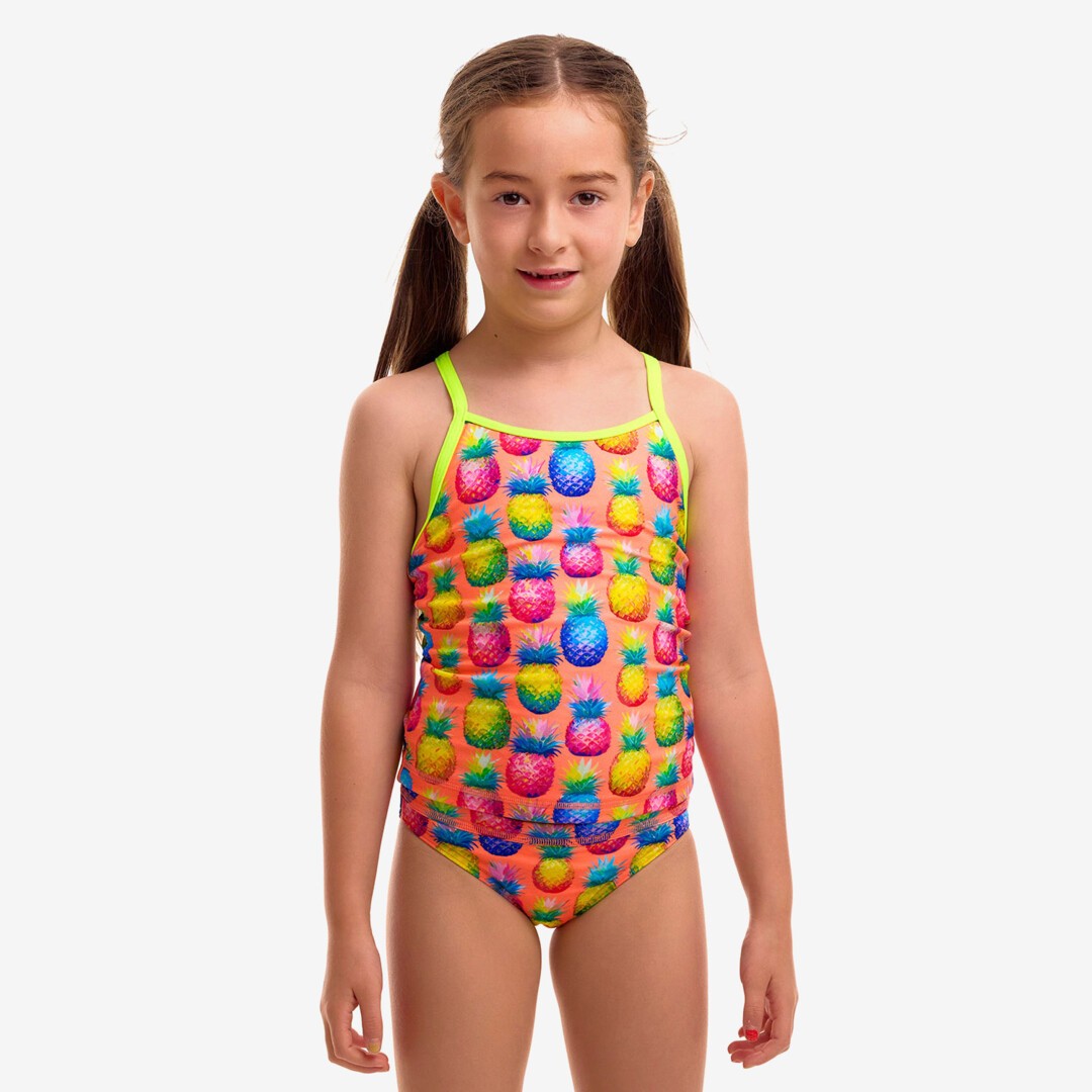 Funkita Toddler Girls Printed One Piece Pinky Piney Swimsuit Chlorine Resistant Swimwear