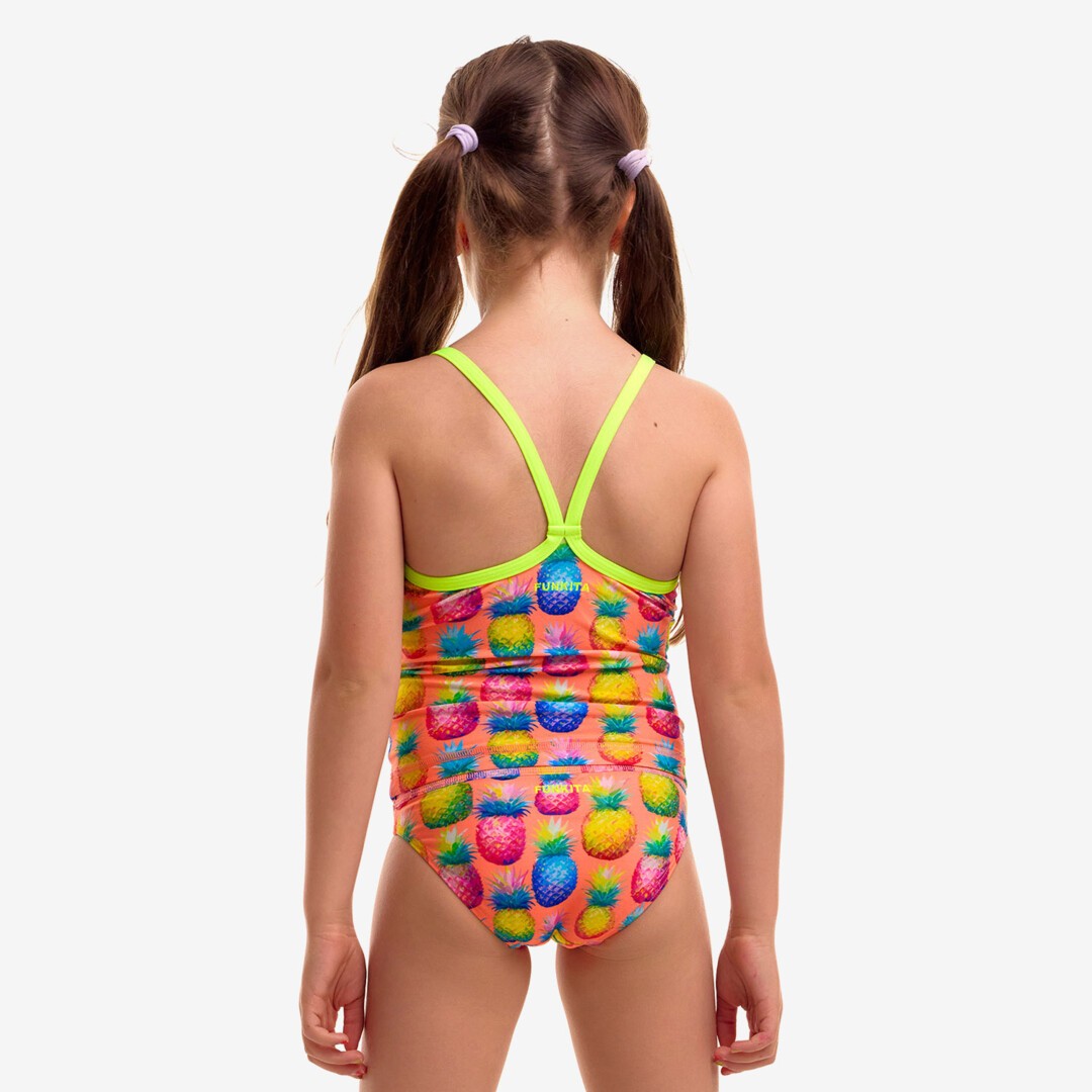 Funkita Toddler Girls Printed One Piece Pinky Piney Swimsuit Chlorine Resistant Swimwear