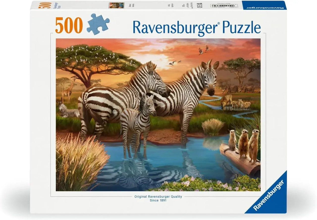 Ravensburger 500pc - Zebras at the Waterhole Puzzle