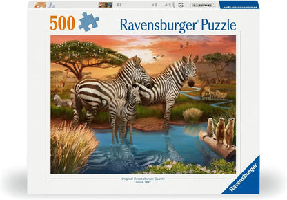Ravensburger 500pc - Zebras at the Waterhole Puzzle