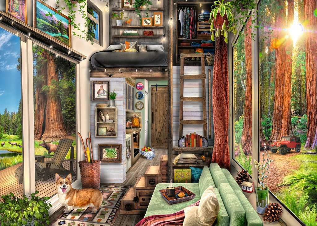 Ravensburger 1000pc - Redwood Forest Tiny House Puzzle