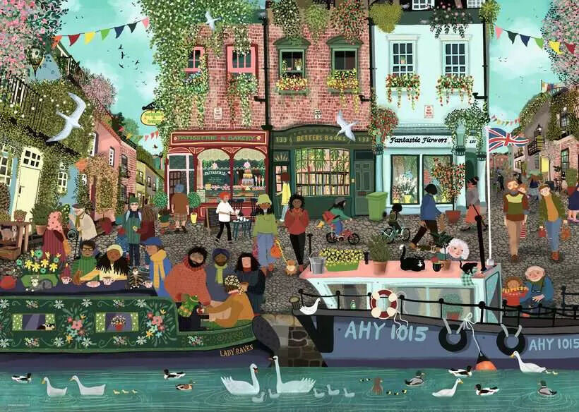 Ravensburger 1000pc - Riverside Town Puzzle