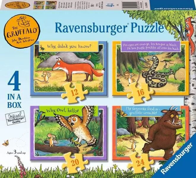 Ravensburger  - The Gruffalo 4 In A Box Puzzles - 12, 16, 20, 24pc