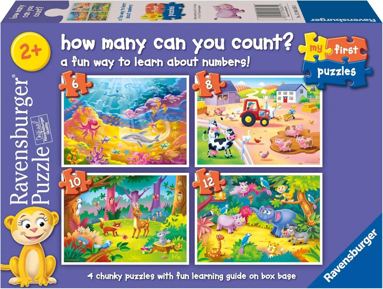 Ravensburger - My First Puzzles 6, 8, 10, 12pc - How Many Can You Count? Puzzles