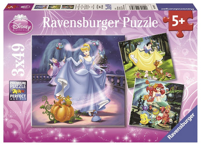 Ravensburger 3x49pc - Disney Snow White, Cinderella and Ariel Puzzle