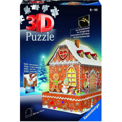 Ravensburger 216pc -  Ginger Bread House Night Edition 3D Puzzle