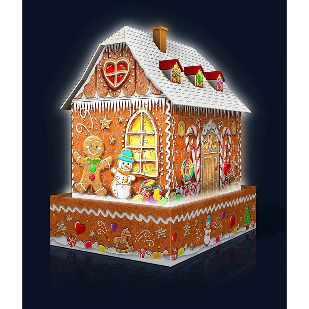 Ravensburger 216pc - Ginger Bread House Night Edition 3D Puzzle