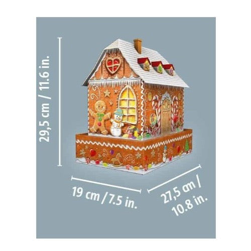 Ravensburger 216pc -  Ginger Bread House Night Edition 3D Puzzle