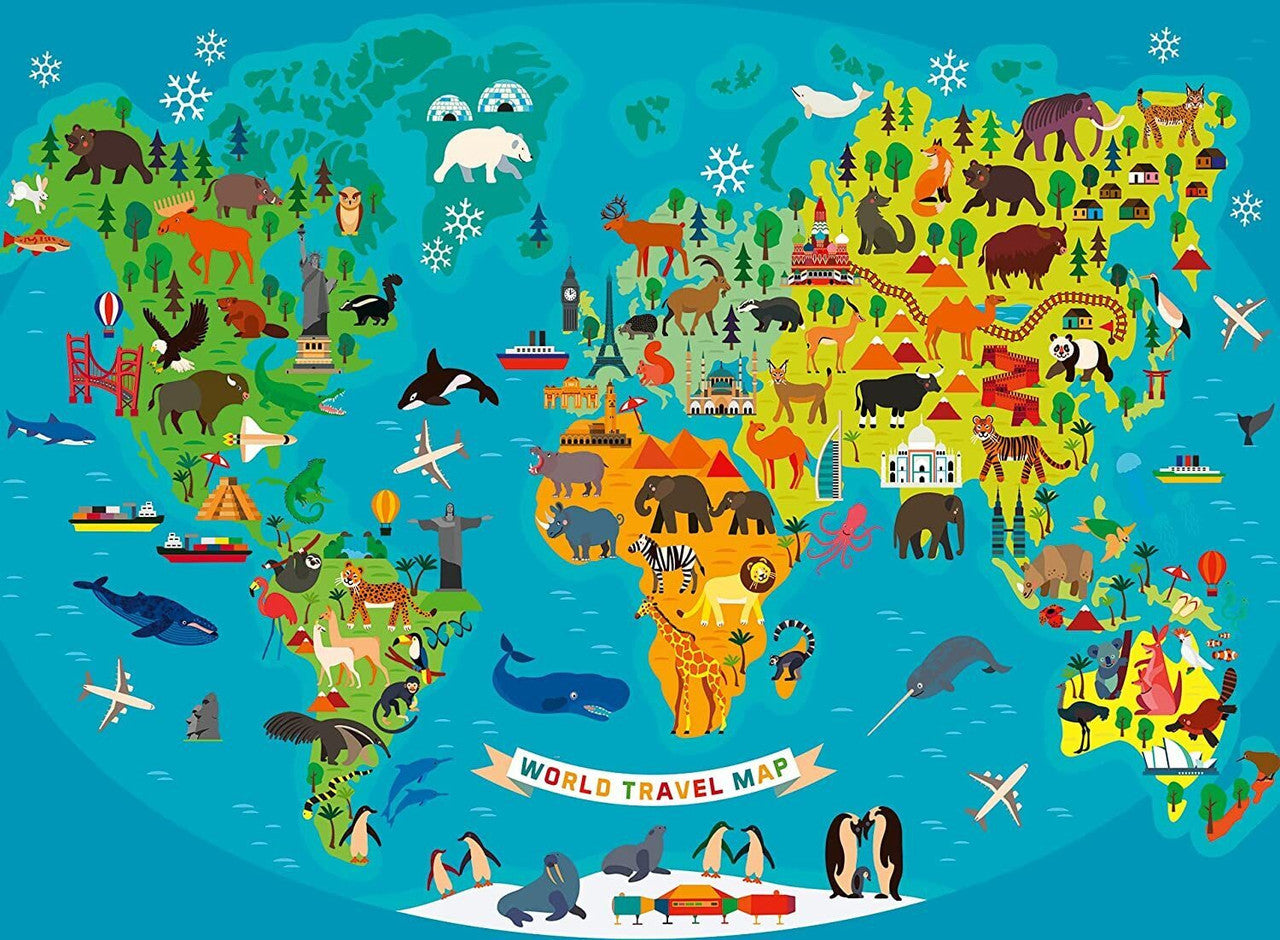 Ravensburger 150pc- Animal World Map Puzzle