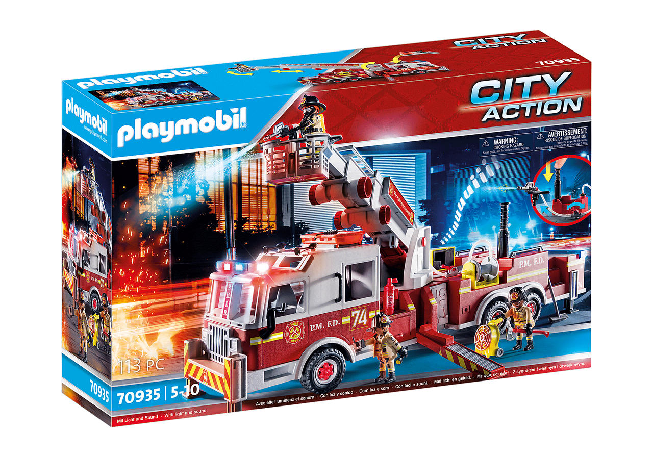 Playmobil City Action - Fire Engine with Tower Ladder 70935 **Damaged Packaging**