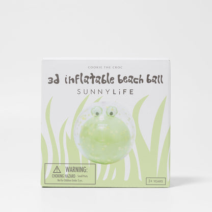 Sunnylife - 3D Inflatable Beach Ball - Cookie the Croc Light Khaki