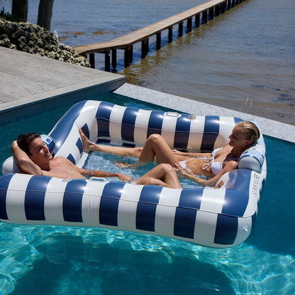 Sunnylife - Luxe Twin Hammock Float - Le Weekend Navy Stripe