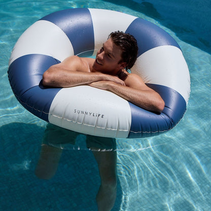 Sunnylife - Pool Ring - Le Weekend Navy Stripe