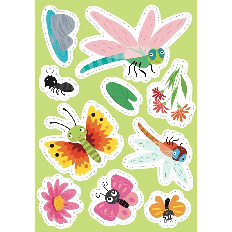 Sassi Stickers and Activities Book The Garden featuring colouring pages, mazes, garden animals and 60 reusable stickers