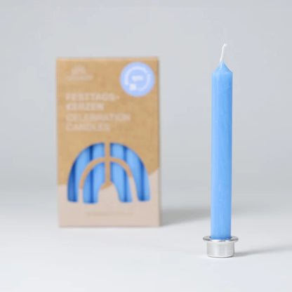 Grimm's Light Blue Beeswax Candles - 12 Pack for Celebration Rings