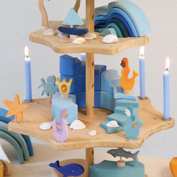 Grimm's Light Blue Beeswax Candles - 12 Pack for Celebration Rings