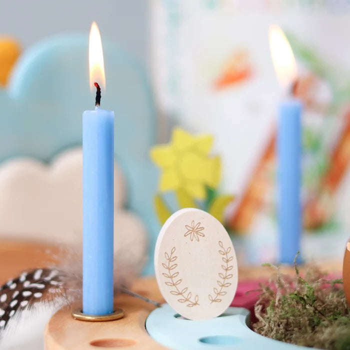 Grimm's Light Blue Beeswax Candles - 12 Pack for Celebration Rings