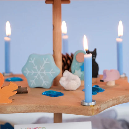 Grimm's Light Blue Beeswax Candles - 12 Pack for Celebration Rings