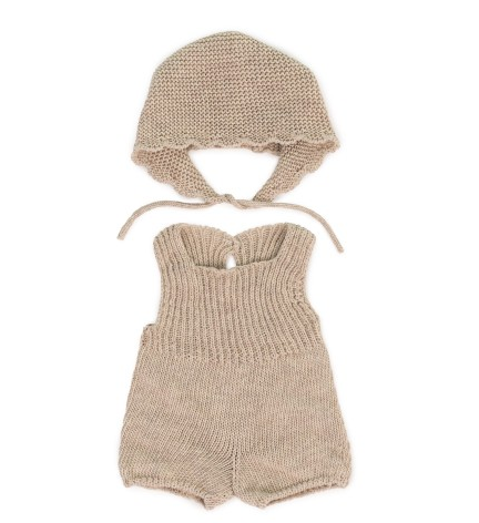 Miniland Clothing - Eco Knitted Romper & Bonnet,  38cm