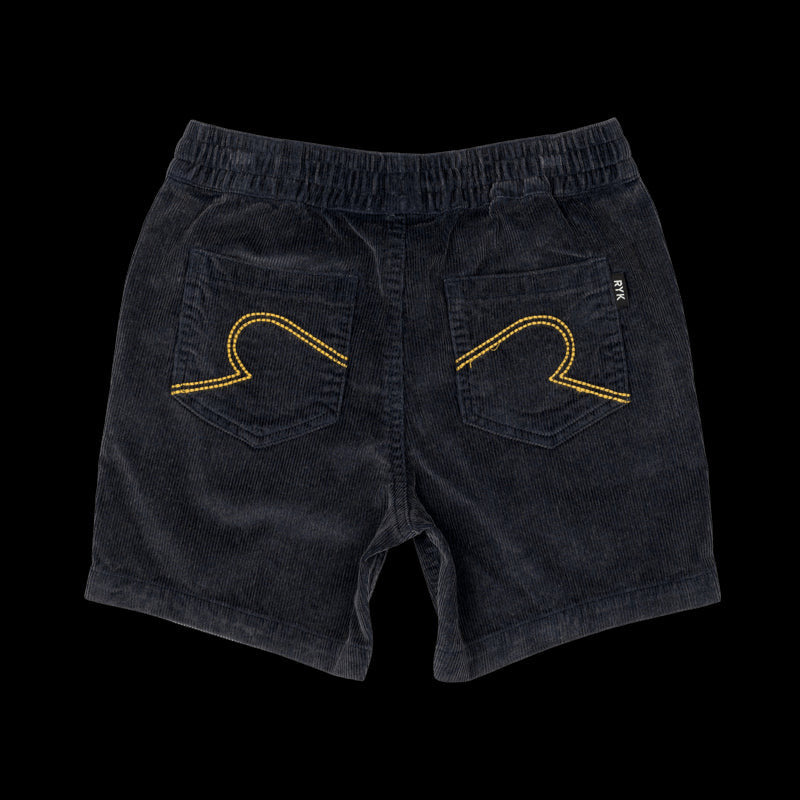 Navy Washed Cord Shorts