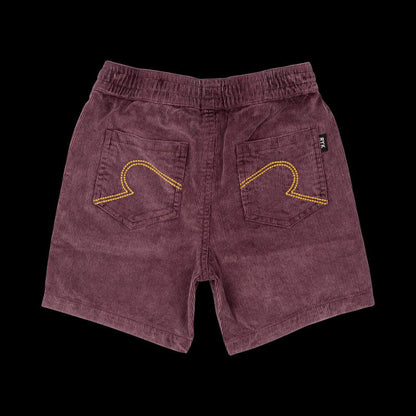 Red Washed Cord Shorts