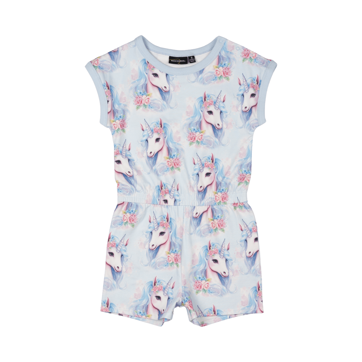 Rock Your Baby - Blue Unicorn Romper