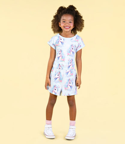 Rock Your Baby - Blue Unicorn Romper