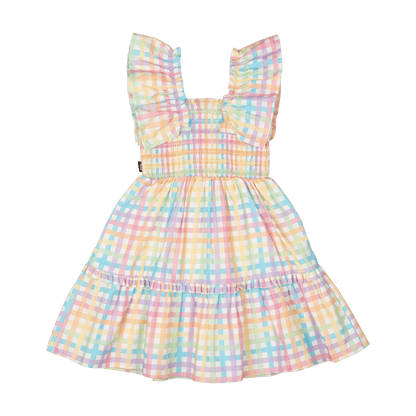 Rock Your Baby - Rainbow Plaid Dress (sizes 2-7)