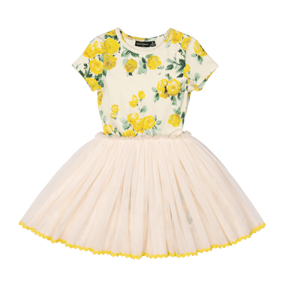 Rock Your Baby - Yellow Roses Circus Dress (size 8-12)