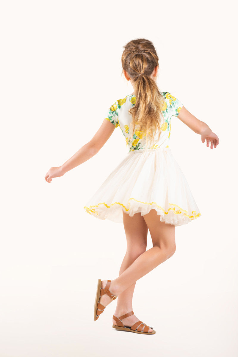 Rock Your Baby - Yellow Roses Circus Dress (size 8-12)