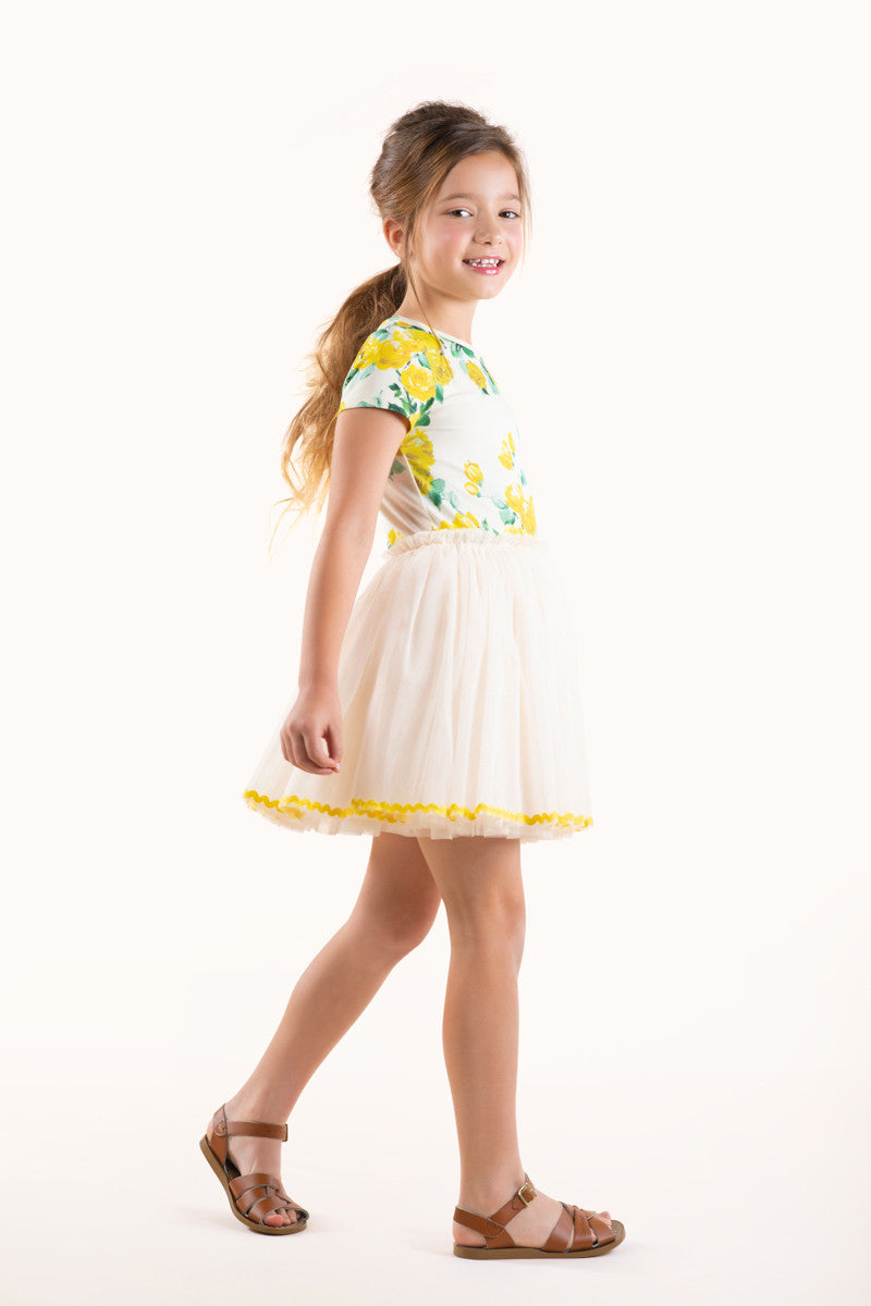 Rock Your Baby - Yellow Roses Circus Dress (size 2-7)