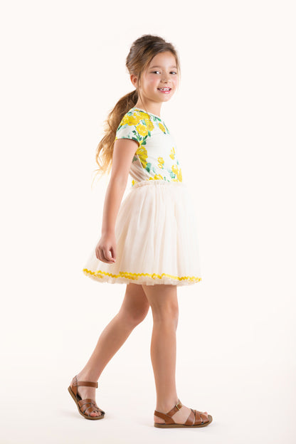 Rock Your Baby - Yellow Roses Circus Dress (size 8-12)