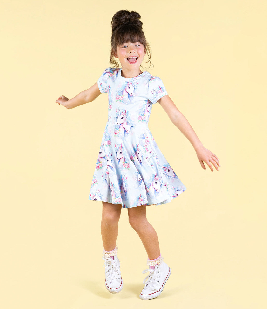 Rock Your Baby - Blue Unicorn Waisted Dress