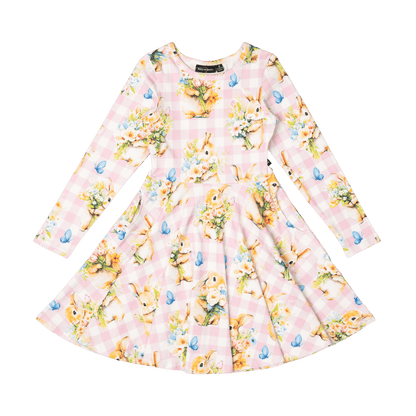 Rock Your Baby - Bunny Bouquet Waisted Dress (sizes 8-12)