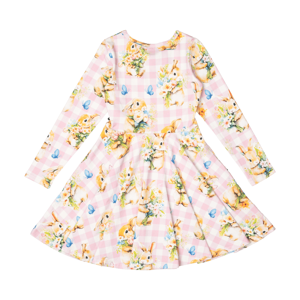 Rock Your Baby - Bunny Bouquet Waisted Dress (sizes 2-7)