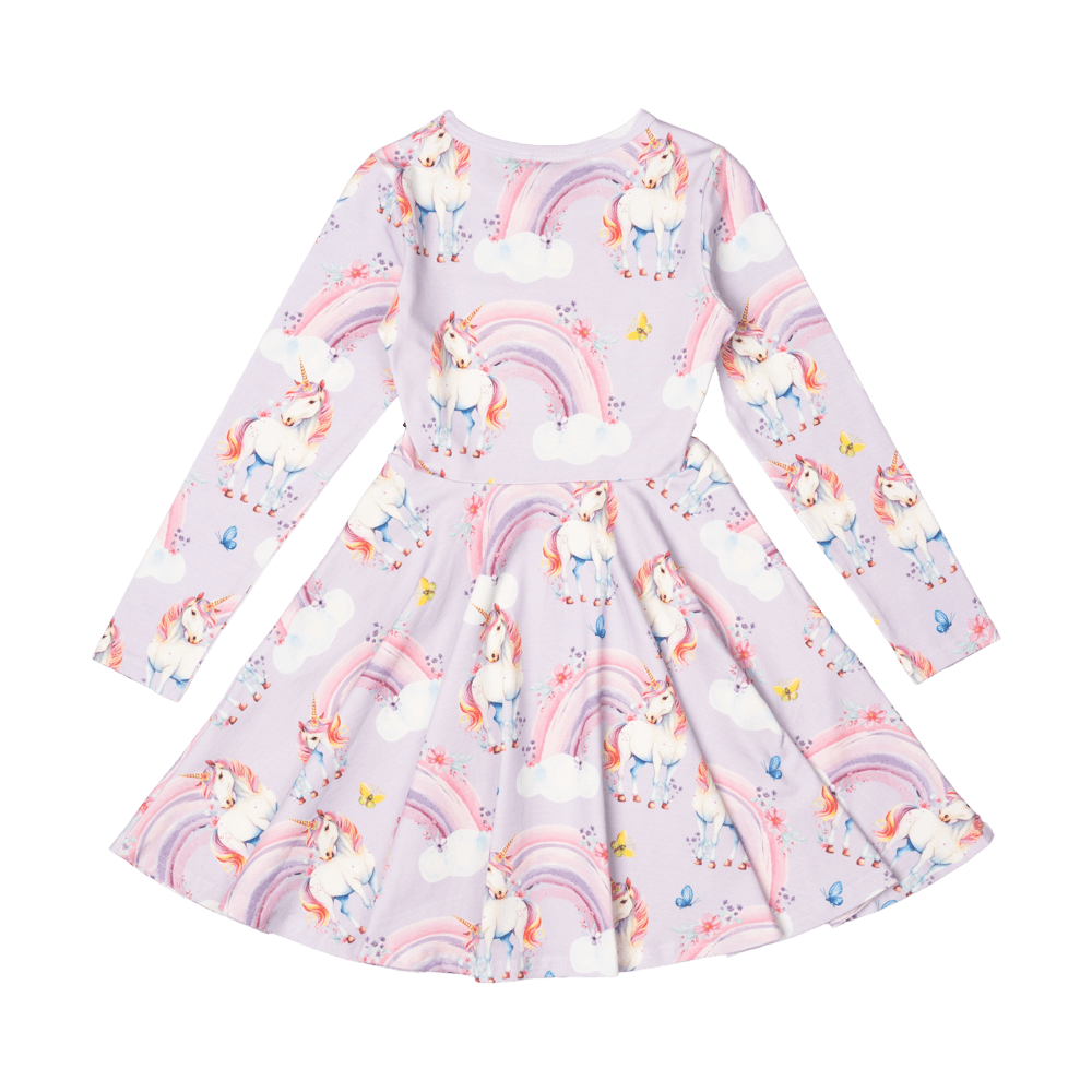 Rock Your Baby - Dreamscapes Long Sleeve Waisted Dress (sizes 8-12)
