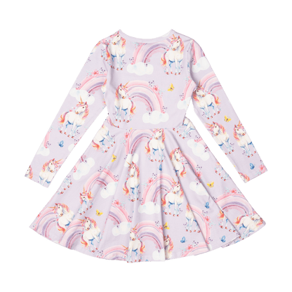 Rock Your Baby - Dreamscapes Long Sleeve Waisted Dress (sizes 8-12)
