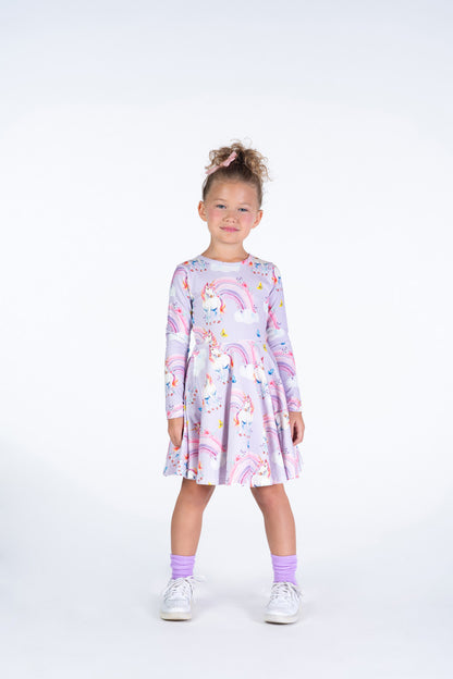 Rock Your Baby - Dreamscapes Long Sleeve Waisted Dress (sizes 2-7)