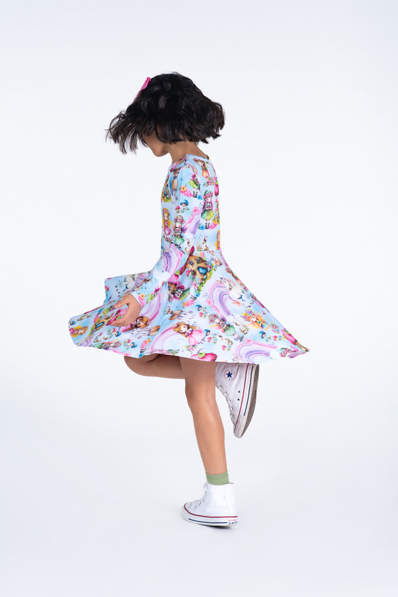 Rock Your Baby - Fairy Time Long Sleeve Waisted Dress (sizes 2-7)