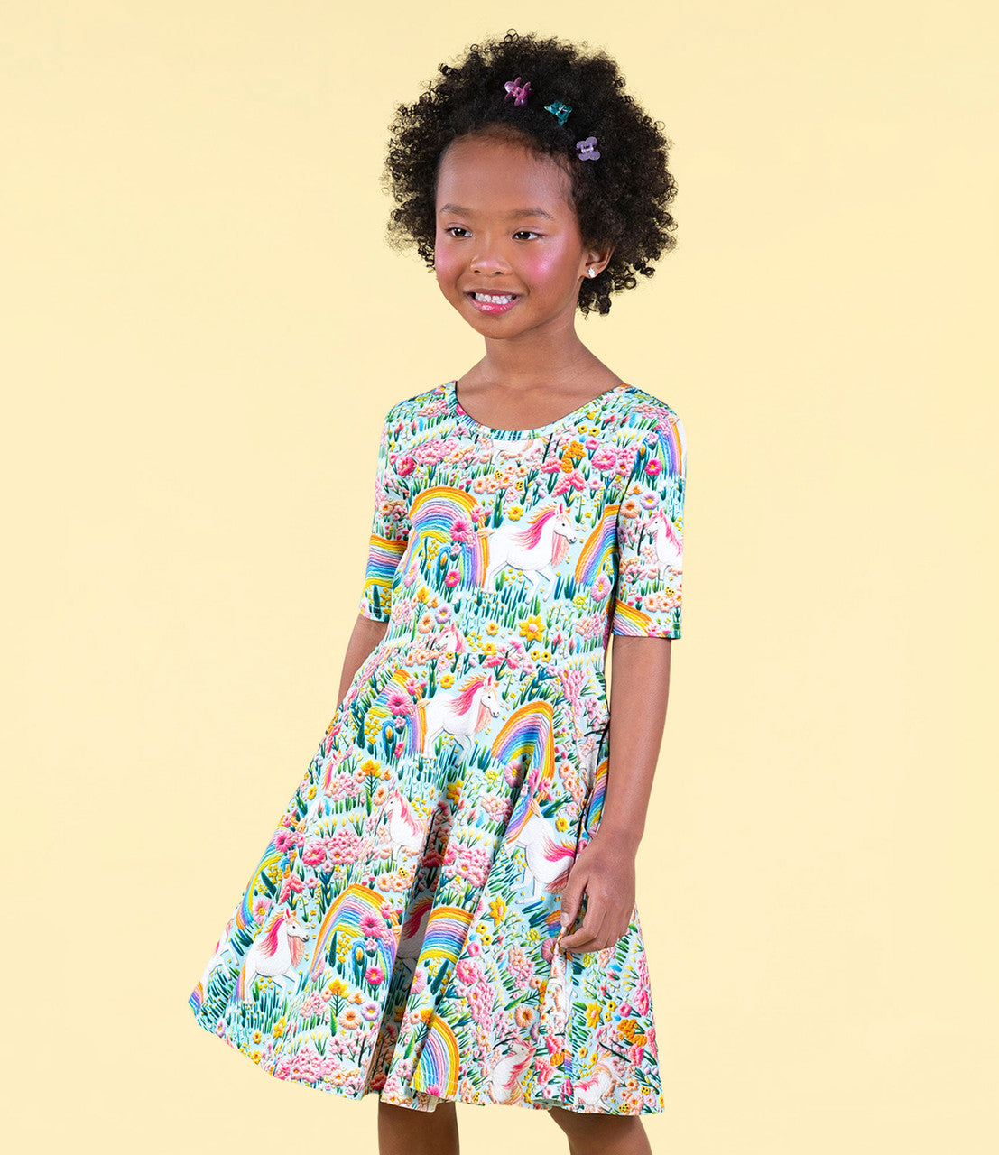 Rock Your Baby - Embroidered Unicorns Mabel Dress