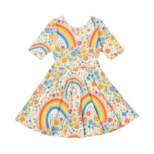Rock Your Baby - Rainbows and Flowers Mabel Waisted Dress (sizes 8-12)