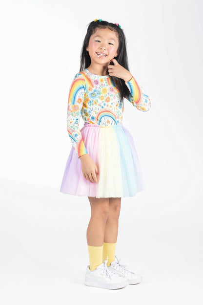 Rock Your Baby - Rainbows and Flowers Circus Dress (sizes 2-7)