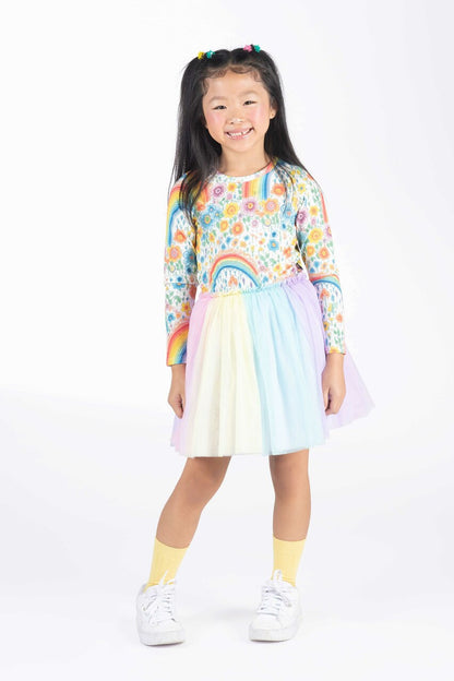 Rock Your Baby - Rainbows and Flowers Circus Dress (sizes 2-7)