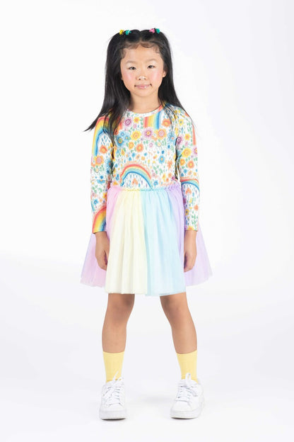 Rock Your Baby - Rainbows and Flowers Circus Dress (sizes 8-10)