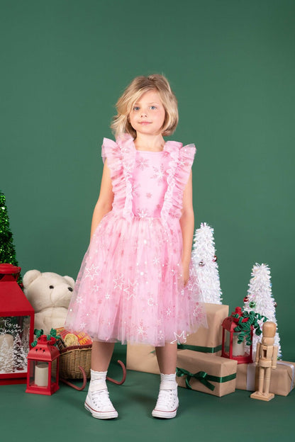 Rock Your Baby - Pink Snowflake Party Dress