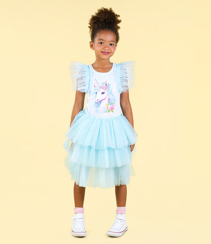 Rock Your Baby - Blue Unicorn Party Dress