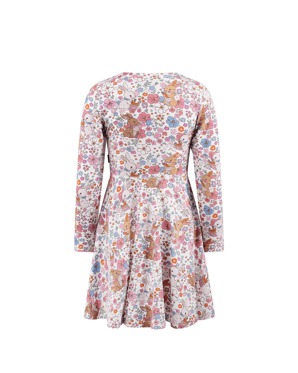 Rock Your Baby - Ditsy Bunny Long Sleeve Waisted Dress