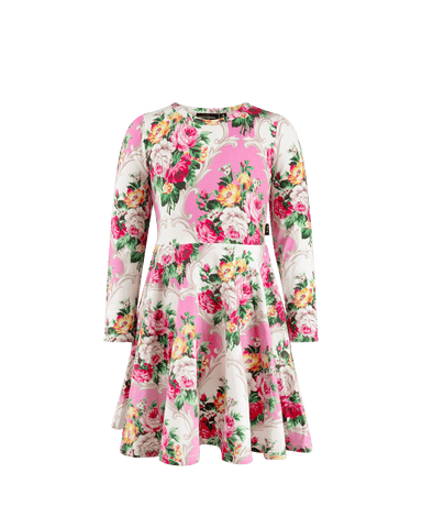 Rock Your Baby - Rosette Long Sleeve Waisted Dress
